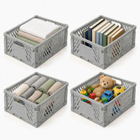SKLÁDACÍBOX Světle šedá sada-4 - šedá, plast (29/12/21cm) - Relaxdays
