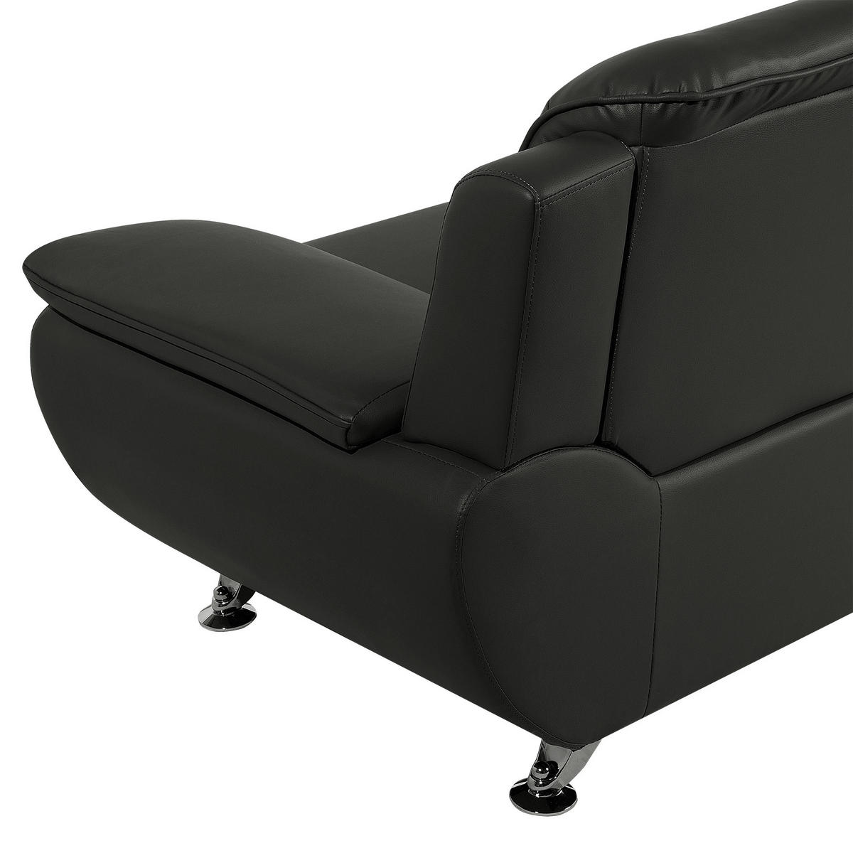 2-SITZER-SOFA Kunstleder Schwarz Leira - Schwarz, Kunststoff/Textil (155/88/86cm) - Beliani
