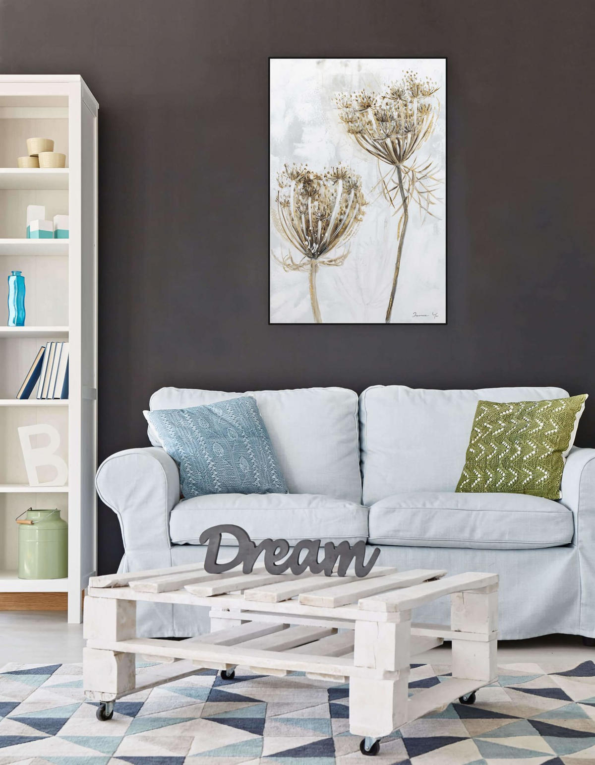 OLEJOMAĽBA 60/90 cm, Zvieratá - béžová, drevo/textil (60/90cm) - KUNSTLOFT