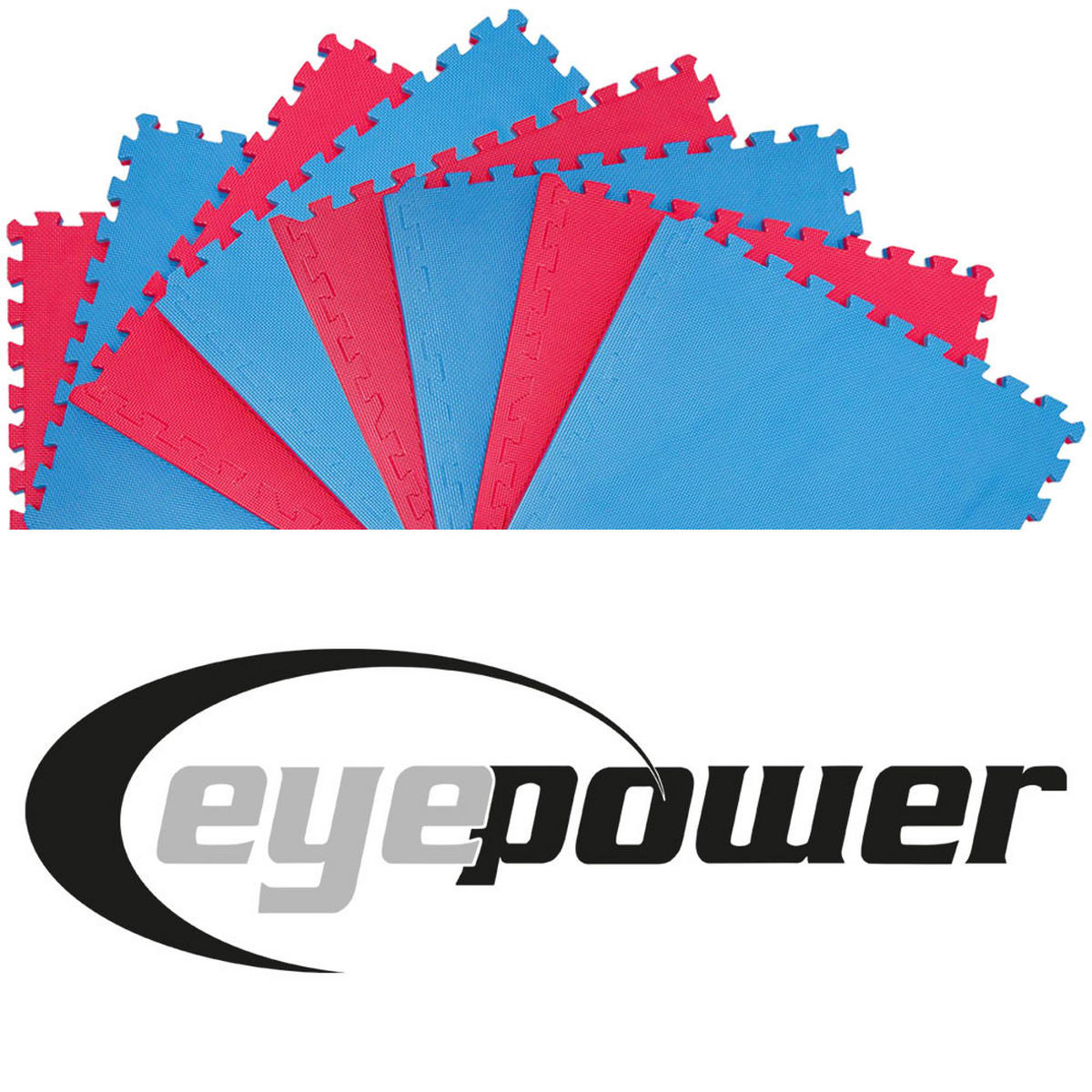 BODENSCHUTZMATTE 63x63x2 cm, Blau, 8er Set - Blau, Kunststoff (63/63/2cm) - eyepower