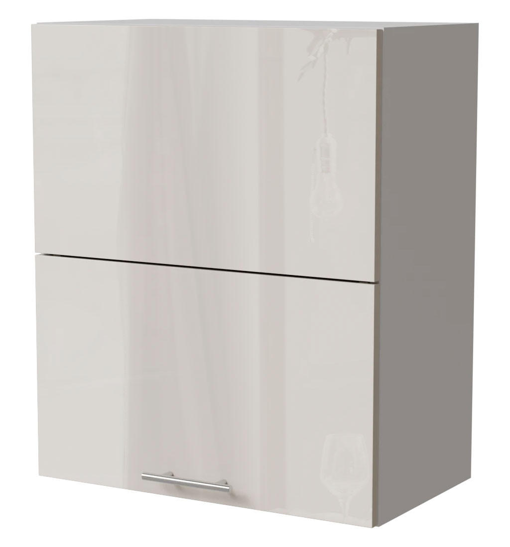 KLAPPHÄNGESCHRANK Brerra W8B/60-AV Weiß / RAL 9001 creme Hochglanz 60 / 32,5 / 72cm - Creme/Weiß, Holz/Holzwerkstoff (60/72/32.5cm) - Feldmann-Wohnen