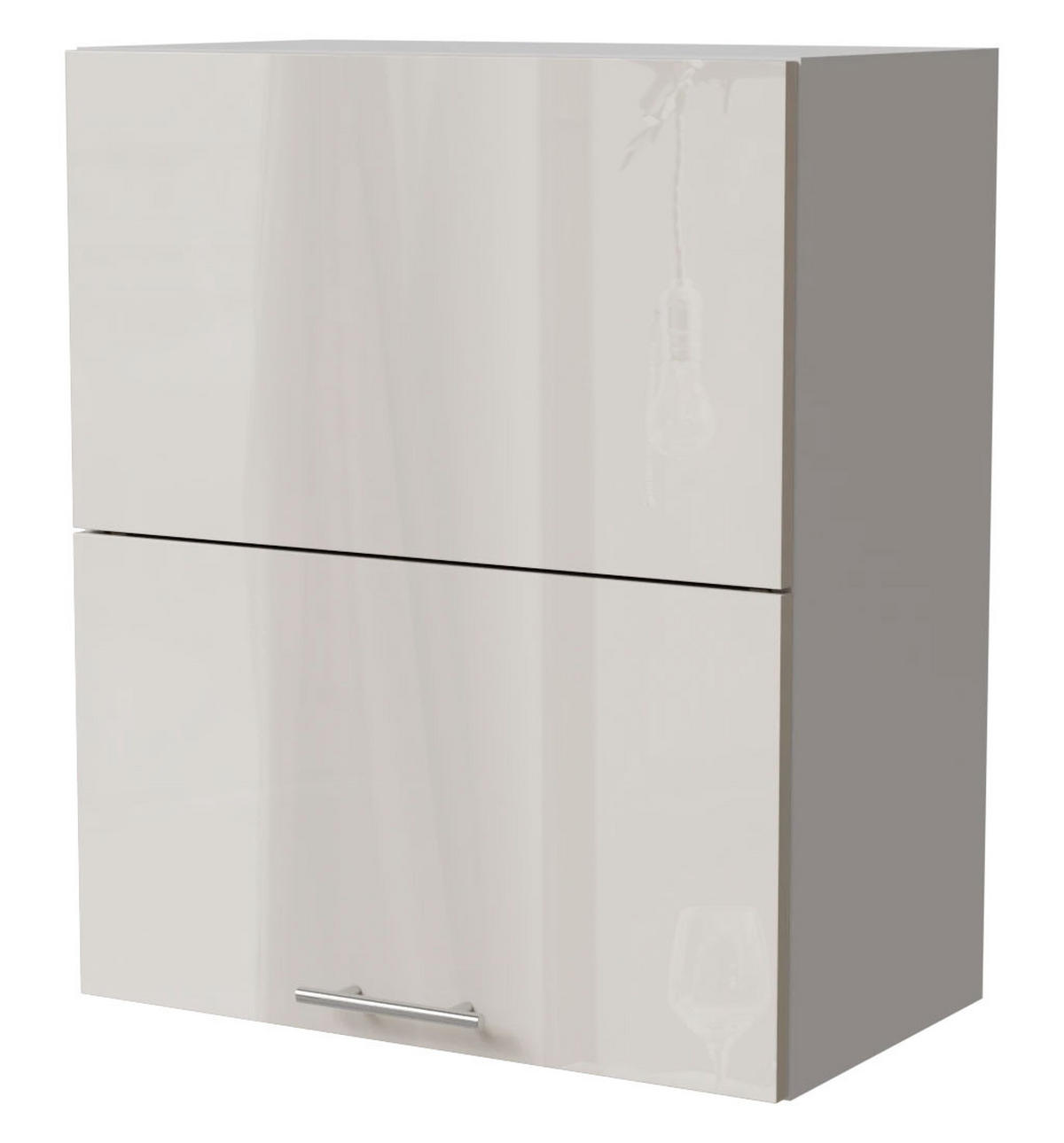 KLAPPHÄNGESCHRANK Brerra W8B/60-AV Weiß / RAL 9001 creme Hochglanz 60 / 32,5 / 72cm - Creme/Weiß, Holz/Holzwerkstoff (60/72/32.5cm) - Feldmann-Wohnen