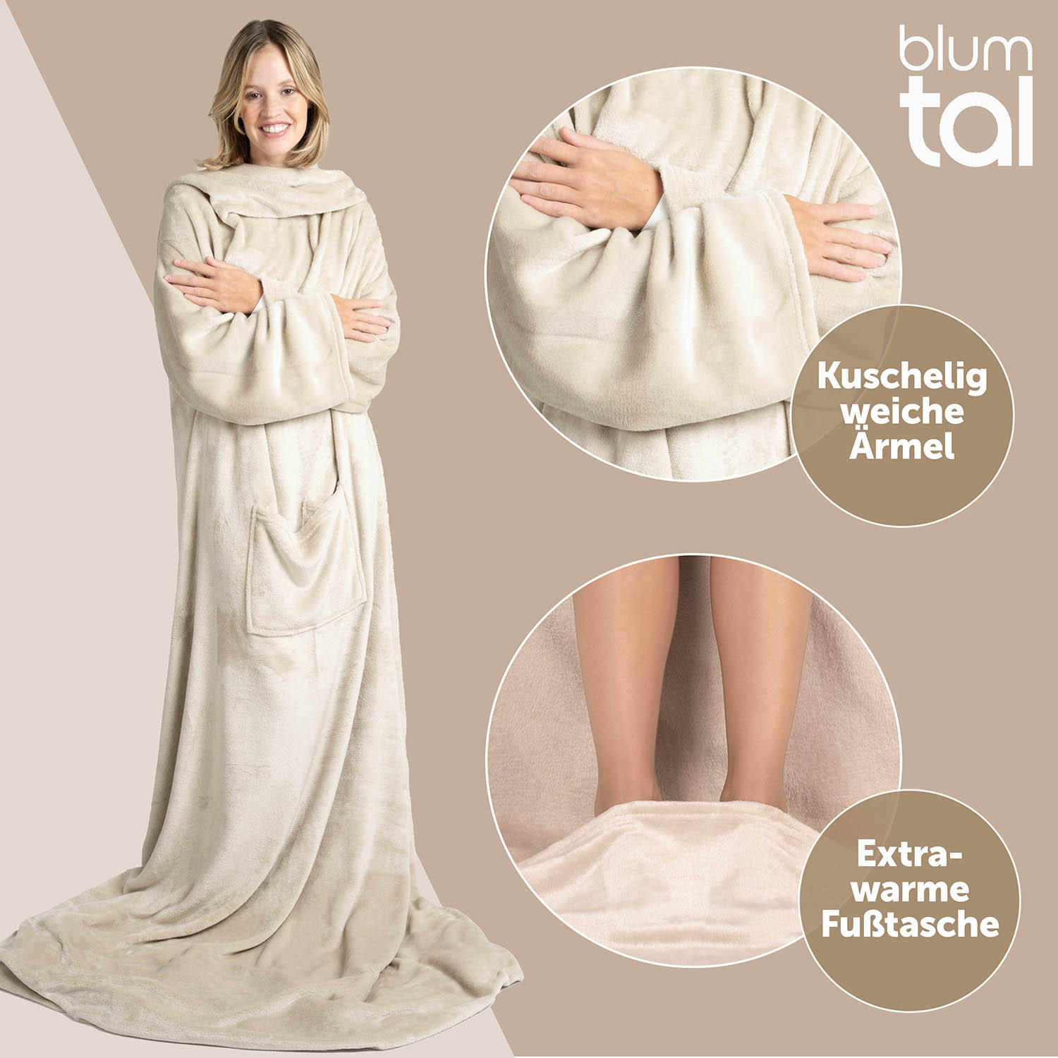 ÄRMELDECKE Iselin 170/200 cm, Dunkelblau - Dunkelblau, Textil (170/200cm) - Blumtal