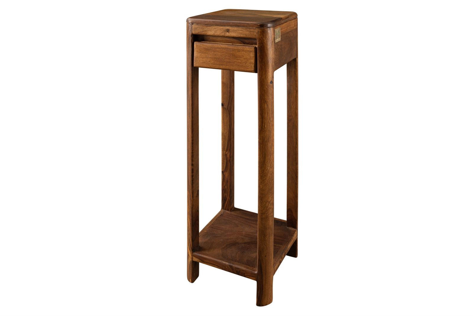 BEISTELLTISCH Sheesham 30x30x90 walnuss gewachst TORONTO #213 - Walnussfarben, Holzwerkstoff (30/30/90cm)