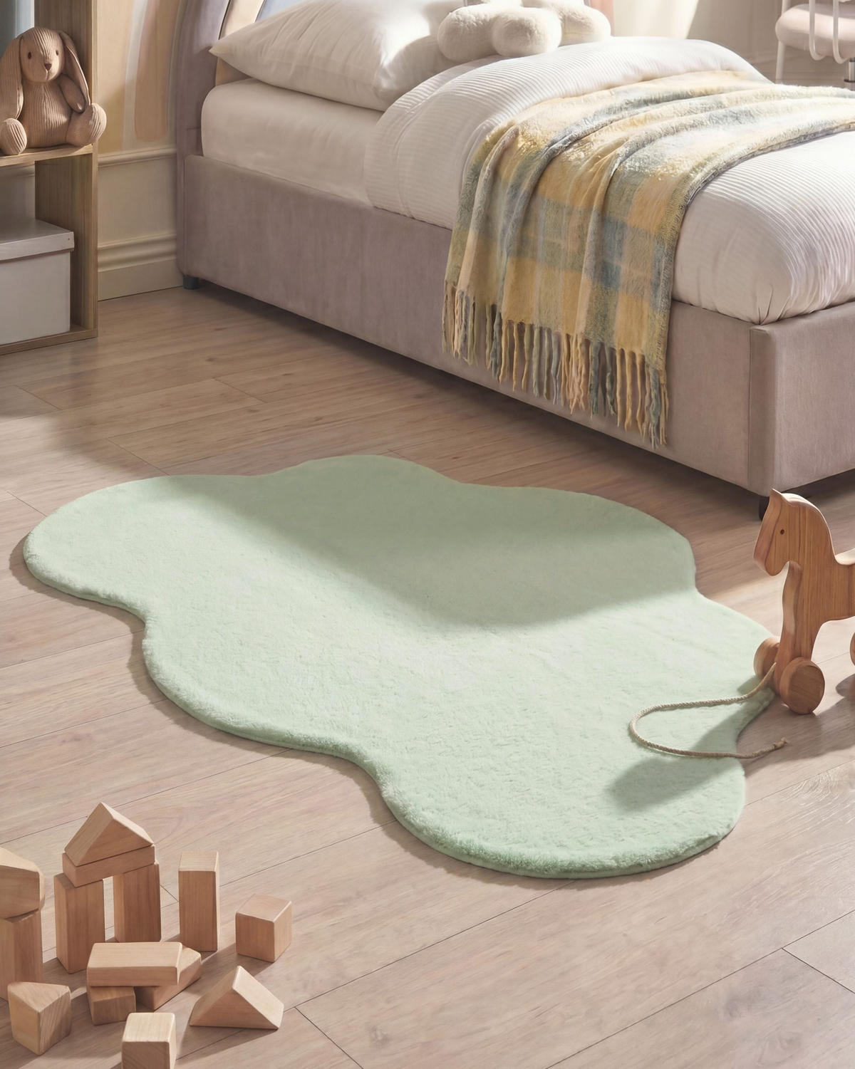 KOBEREC Světle zelený 80/120 cm Parson - světle zelená/zelená barva, plast (120/80cm) - Beliani