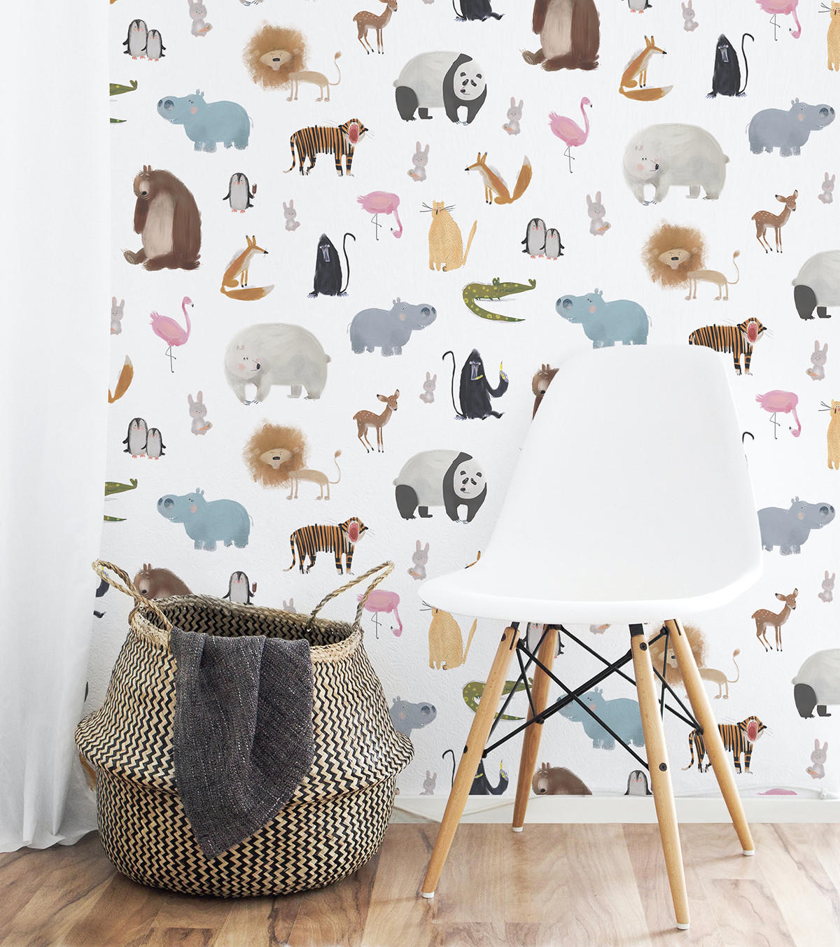 VLIESTAPETE Animalia 50 cm x 10 m, mehrfarbig - Multicolor/Weiß, Papier (50/1000cm) - Lilipinso
