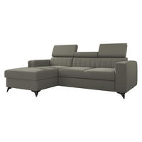 ECKSOFA Milano, Seite: Links LC+2R - Schwarz/Grau, Holz/Textil (236/172cm) - MIRJAN24