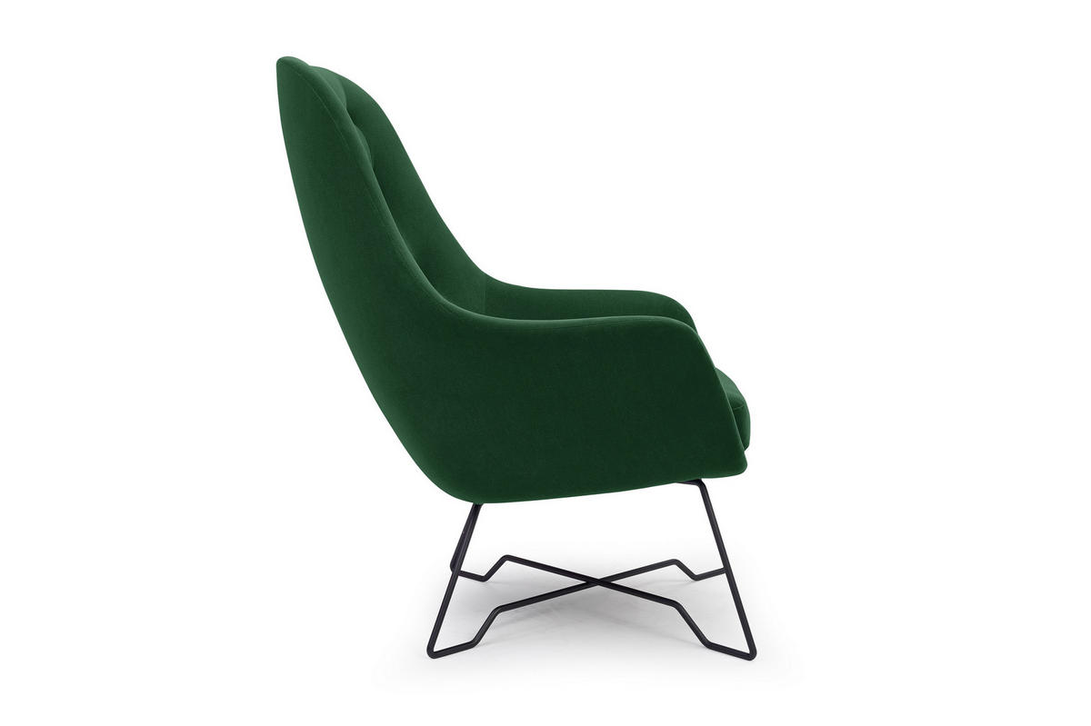 SESSEL SEDUTA, Modern Polstersessel Loungesessel, Velours-Stoff Grün - Grün, Holz/Metall (72.5/101.5/83cm) - MASSENO