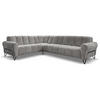 ECKSOFA Volare ohne Schlaffunktion Hellgrau rechts - Hellgrau/Schwarz, Textil/Metall (295/235cm) - Beautysofa