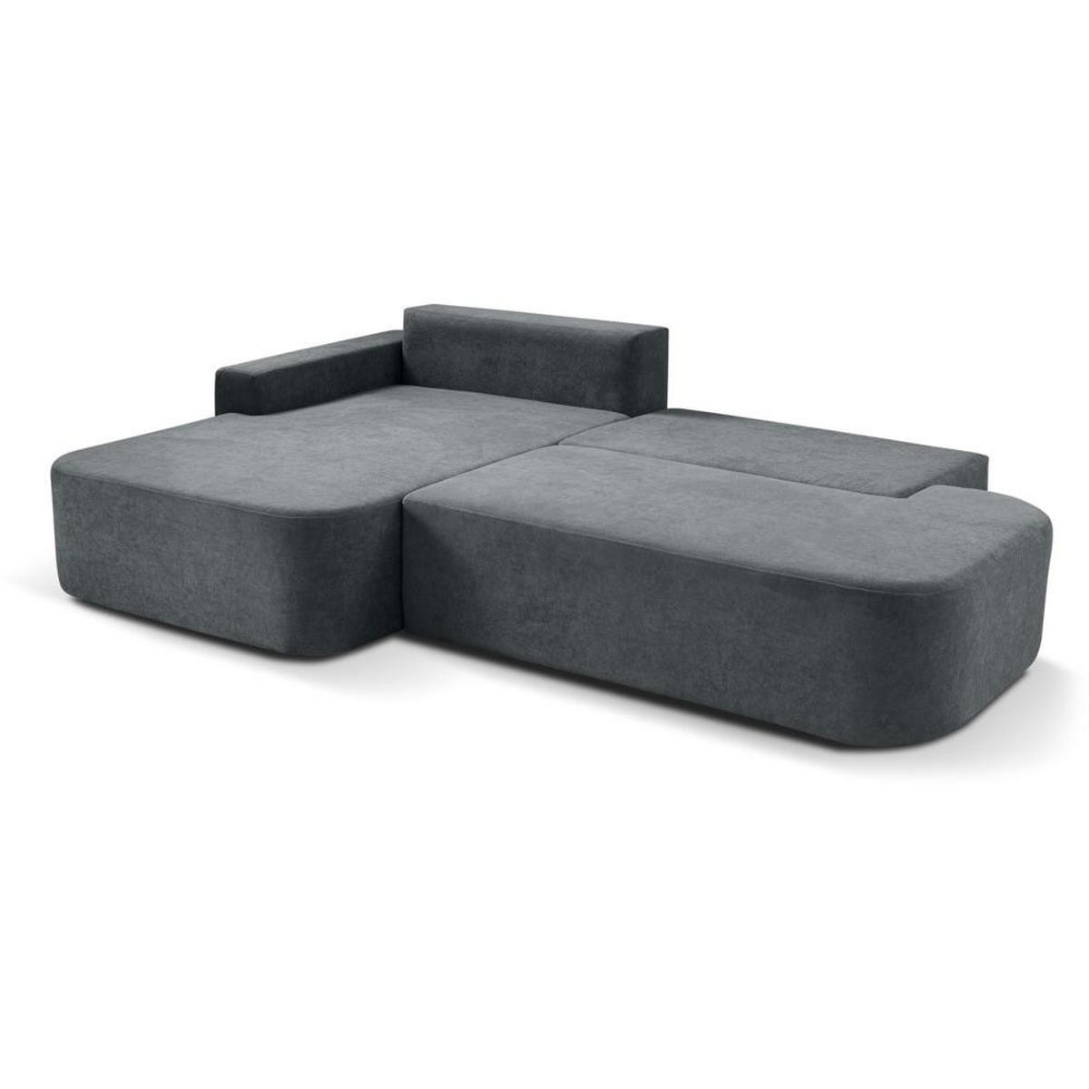 ECKSCHLAFSOFA Gavi dunkelgrau velours links - Dunkelgrau, Textil (269/171cm) - Beautysofa