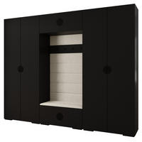 GARDEROBEN-SET 236,7/300/47 - Schwarz/Weiß, Holz/Kunststoff (300/236.7/47cm) - Abiks Möbel