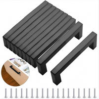 MÖBELGRIFF , 10er-Set 160 mm Küchen- und Möbelgriffe - Schwarz, Metall (3.5/1.2/17cm) - BELZ