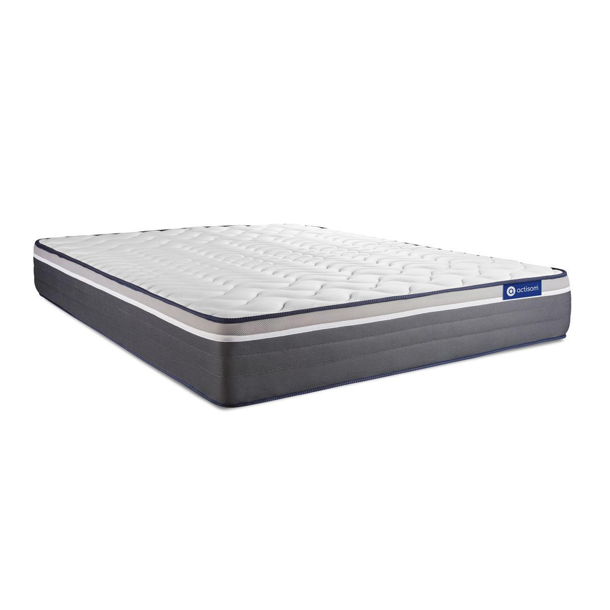 BETT Actimemo plus Memory-Schaum 160 x 210 cm h4 - Kit Bettgestell Weiß - Beige/Weiß, Karton/Holz (160/210cm) - ACTISOM