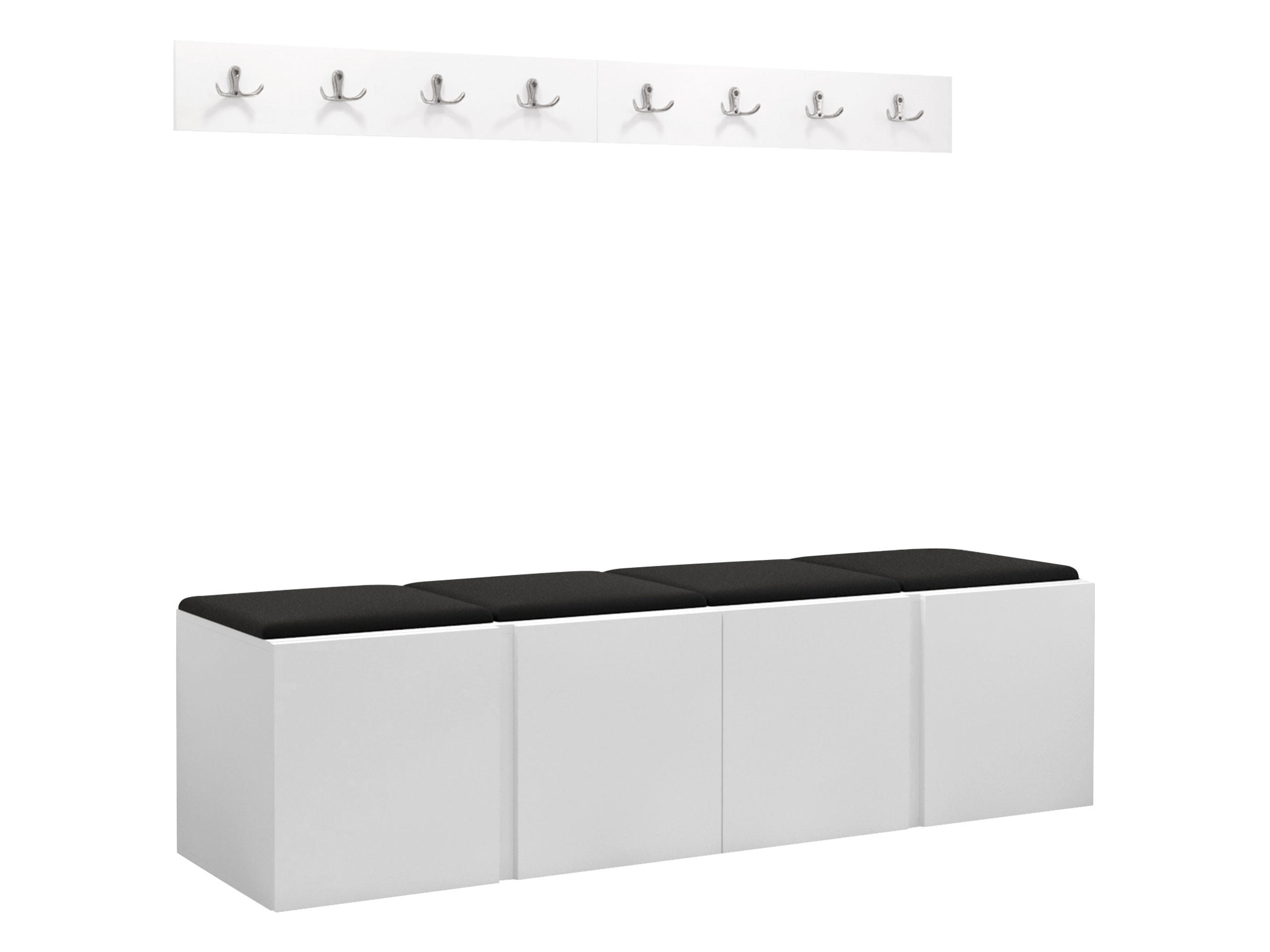 GARDEROBEN-SET Orion VII - Schwarz/Weiß, Holzwerkstoff/Kunststoff (168/42/46cm) - MIRJAN24