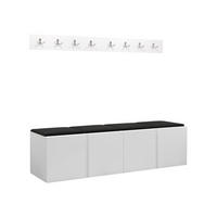 GARDEROBEN-SET Orion VII - Schwarz/Weiß, Holzwerkstoff/Kunststoff (168/42/46cm) - MIRJAN24