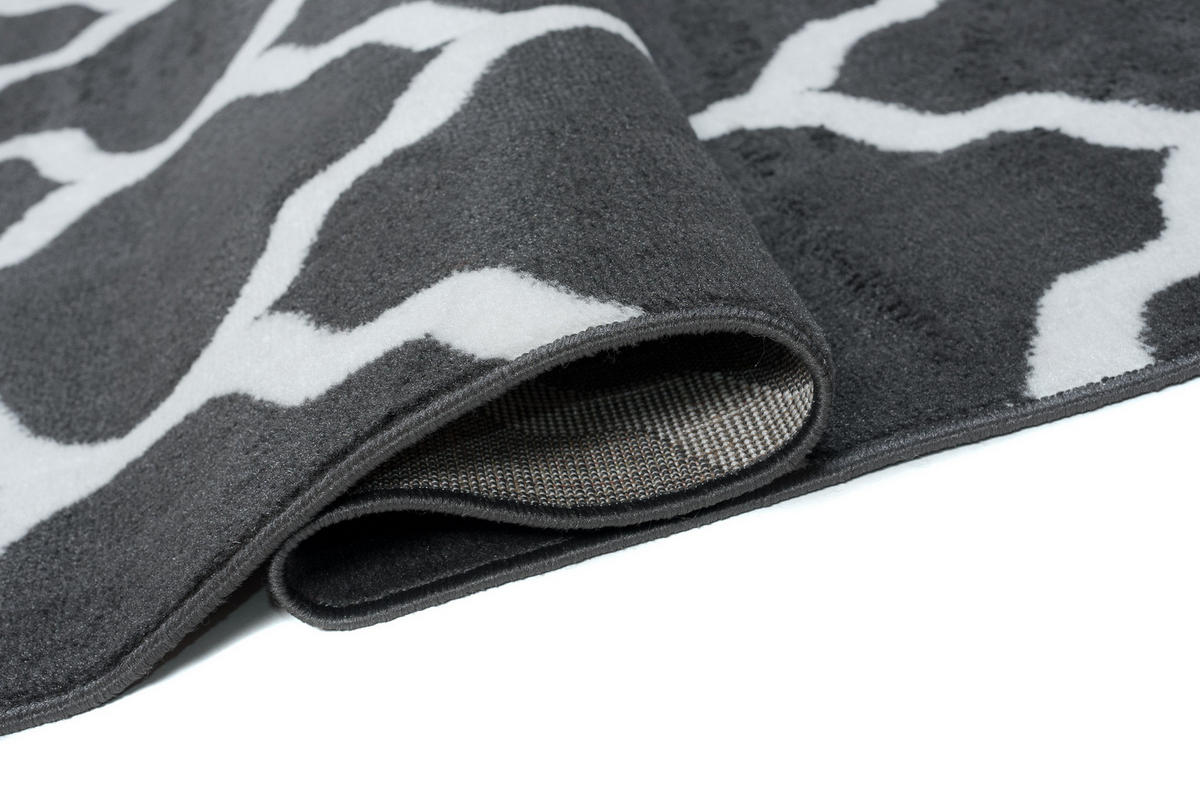 TEPPICH LUXURY Dunkelgrau Marokkanisch Geometrisch 140/200 cm - Dunkelgrau, Textil (140/200cm) - Tapiso