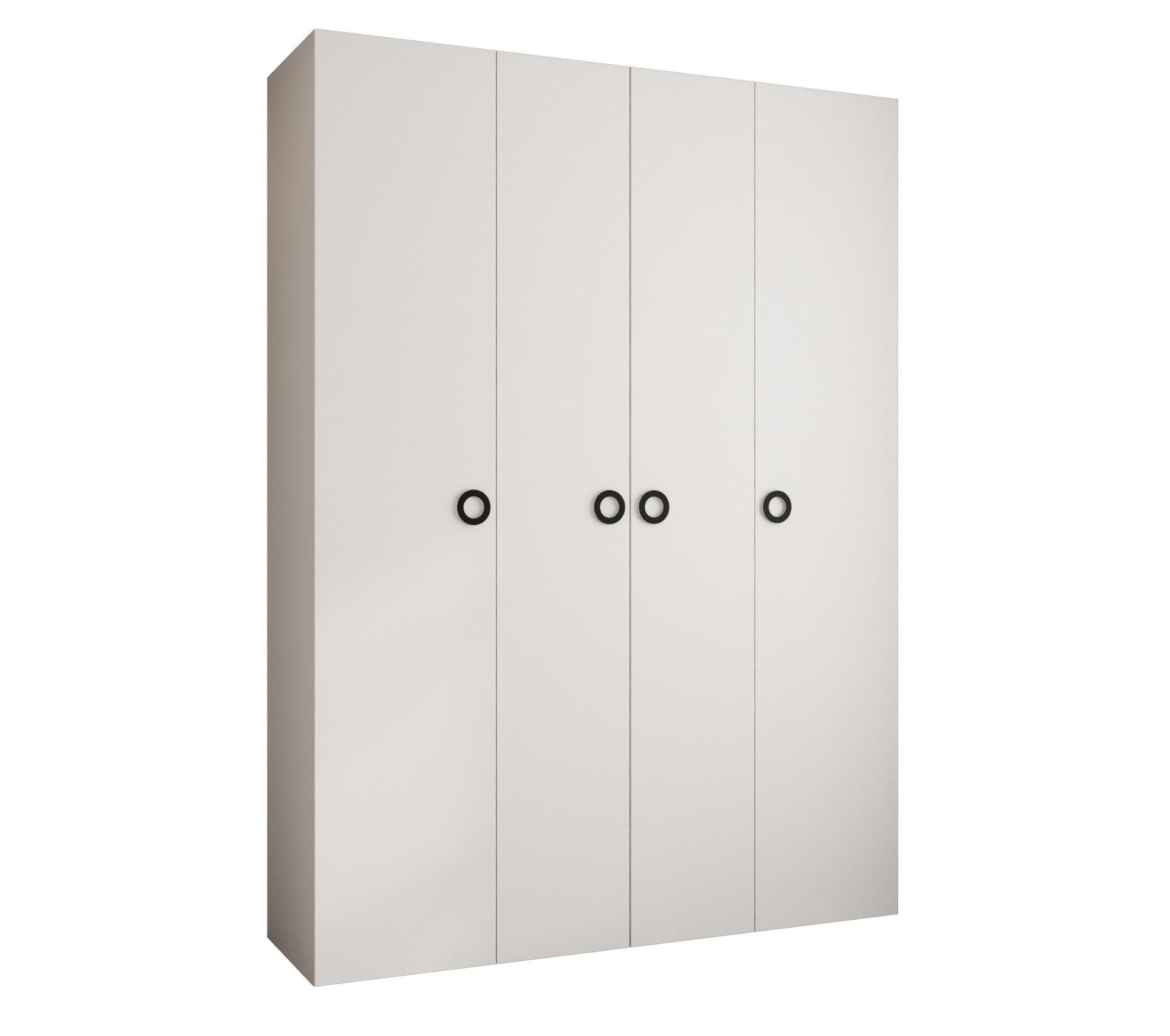 DREHTÜRENSCHRANK 245,5/180/40 4-türig - Schwarz/Weiß, Holz/Metall (180/245.5/40cm) - Abiks Möbel