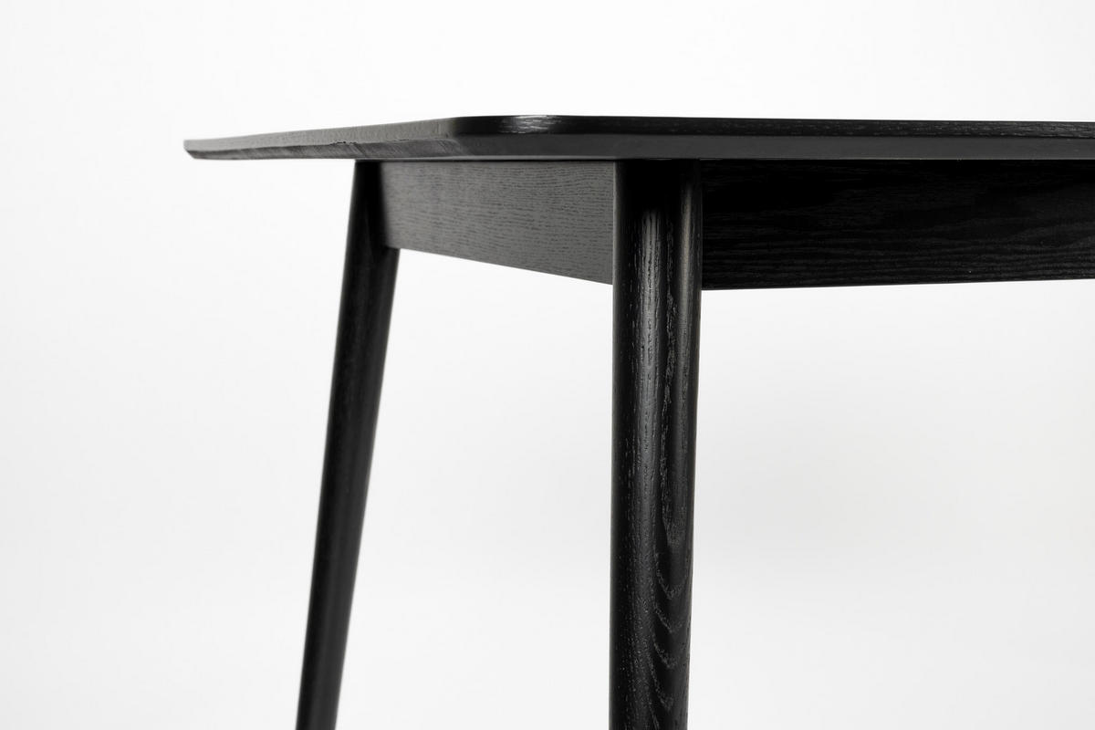 ESSTISCH Fabio - Schwarz - 80/160/75 cm - Schwarz, Holz (80/160/75cm)