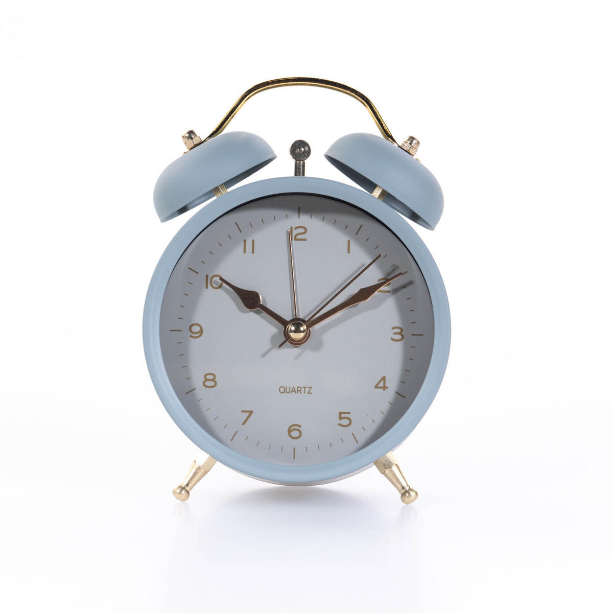 WECKER mit goldenen Uhrzeigern 10/5,5/13,5 cm - Blau, Metall (5.5/13.5/10cm) - Atmosphera Createur d´interieur