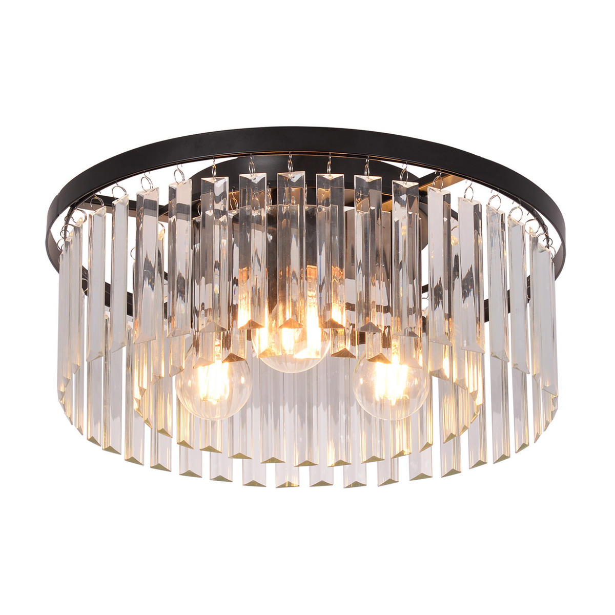 LED-DECKENLEUCHTE Zyrren 40/40/17 cm - Schwarz, Metall (40/40/17cm) - ZMH