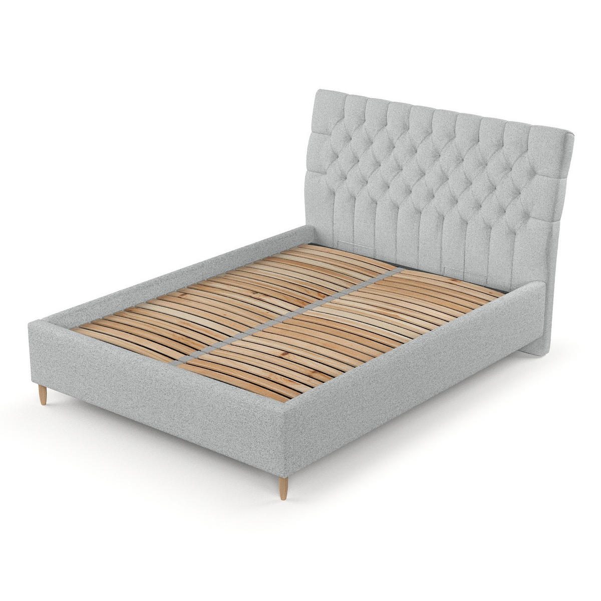 POLSTERBETT Lira 160/200 cm Hellgrau im Riva Stoff - Hellgrau/Naturfarben, Holz/Holzwerkstoff (160/200cm) - AltaBeds