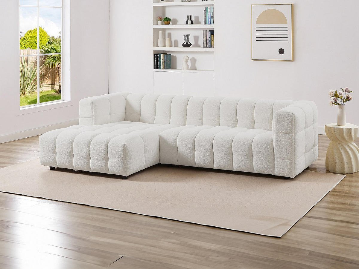 SOFA - 4 Personen - stoff - weiß Lerici - Weiß, Holz/Textil (260/74/158cm) - Vente-Unique