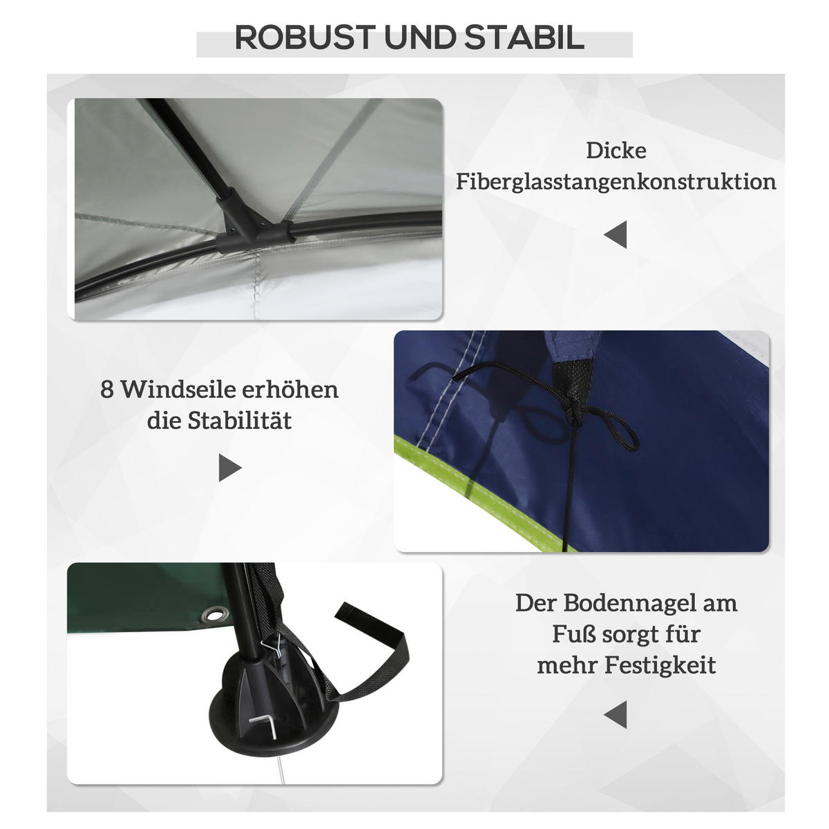 GARTENZELT Cremeweiß, Polyester, Metall - Creme, Kunststoff (400/400cm) - Outsunny