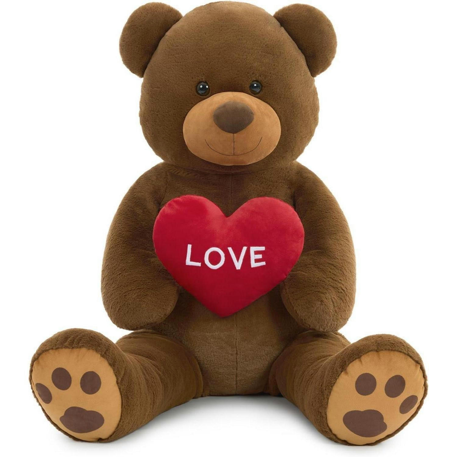 XXXL Kuscheltier Teddybär 130 cm Braun mit Herz - Braun, Textil (60/130cm)