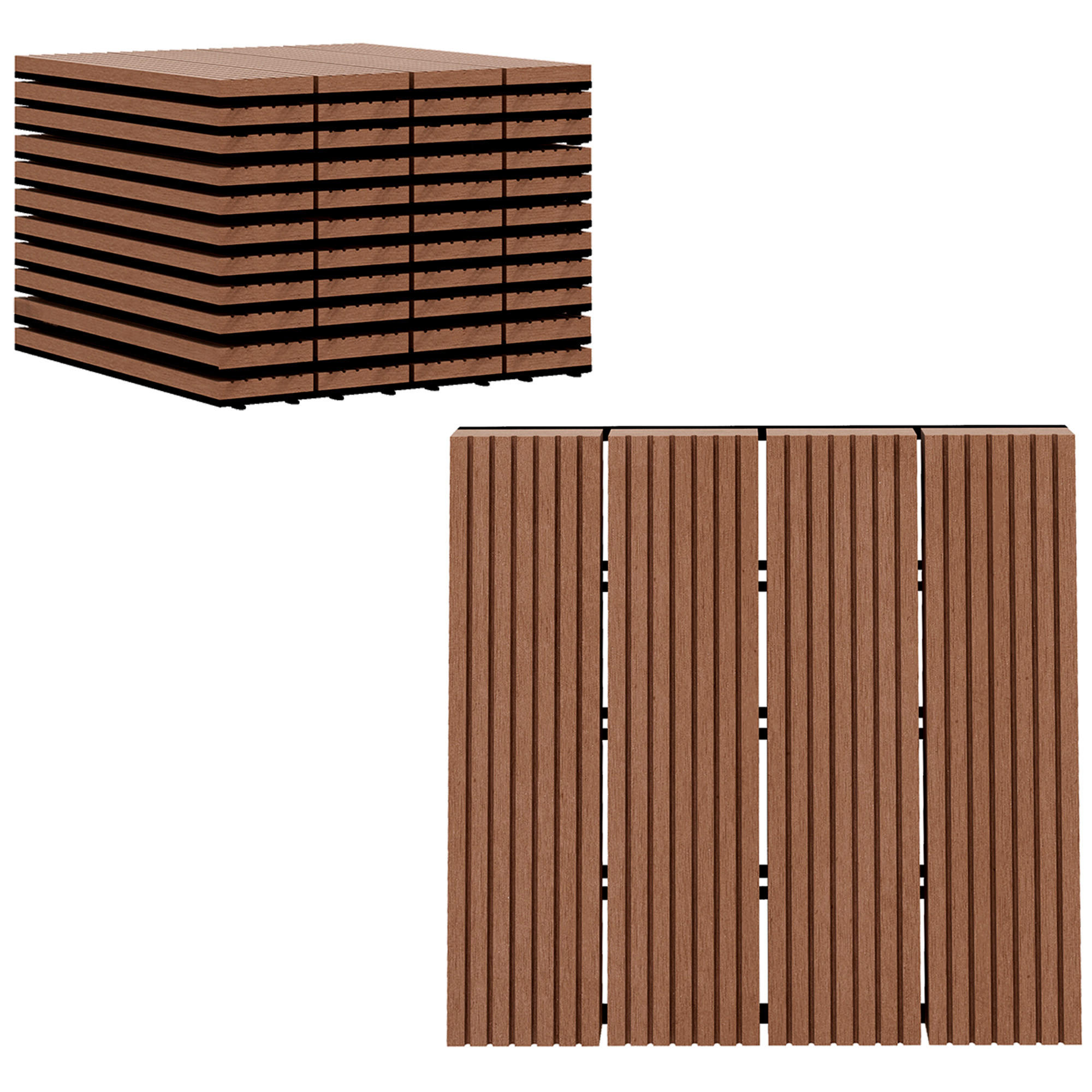 ComfortXL Terrassenplatten Braun 30x2.2x30 cm