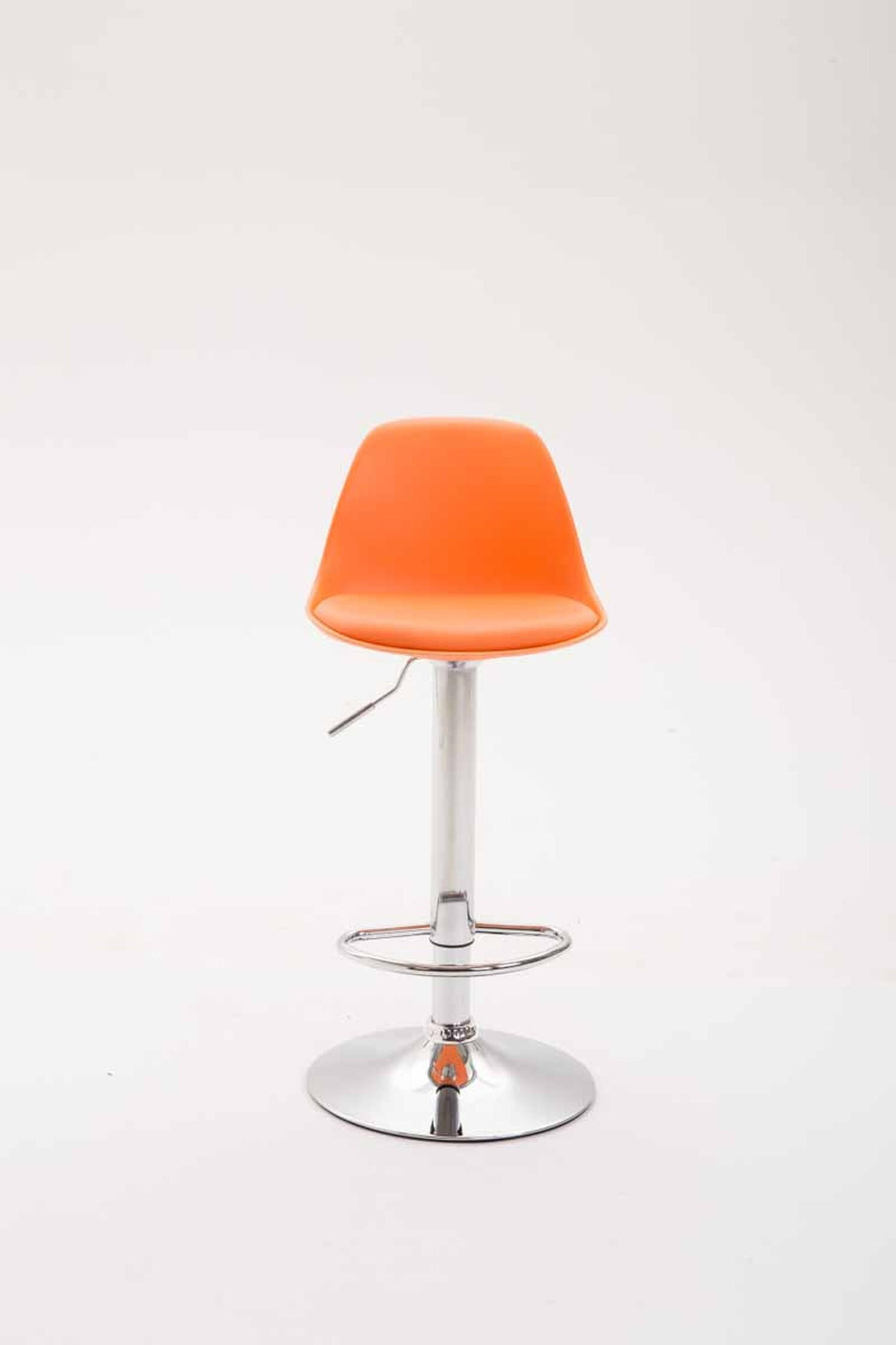 BARHOCKER Kilian, Gestell Metall in Chromoptik, Kunstleder Orange - Chromfarben/Orange, Kunststoff/Textil (39/100/43cm) - TPFLiving