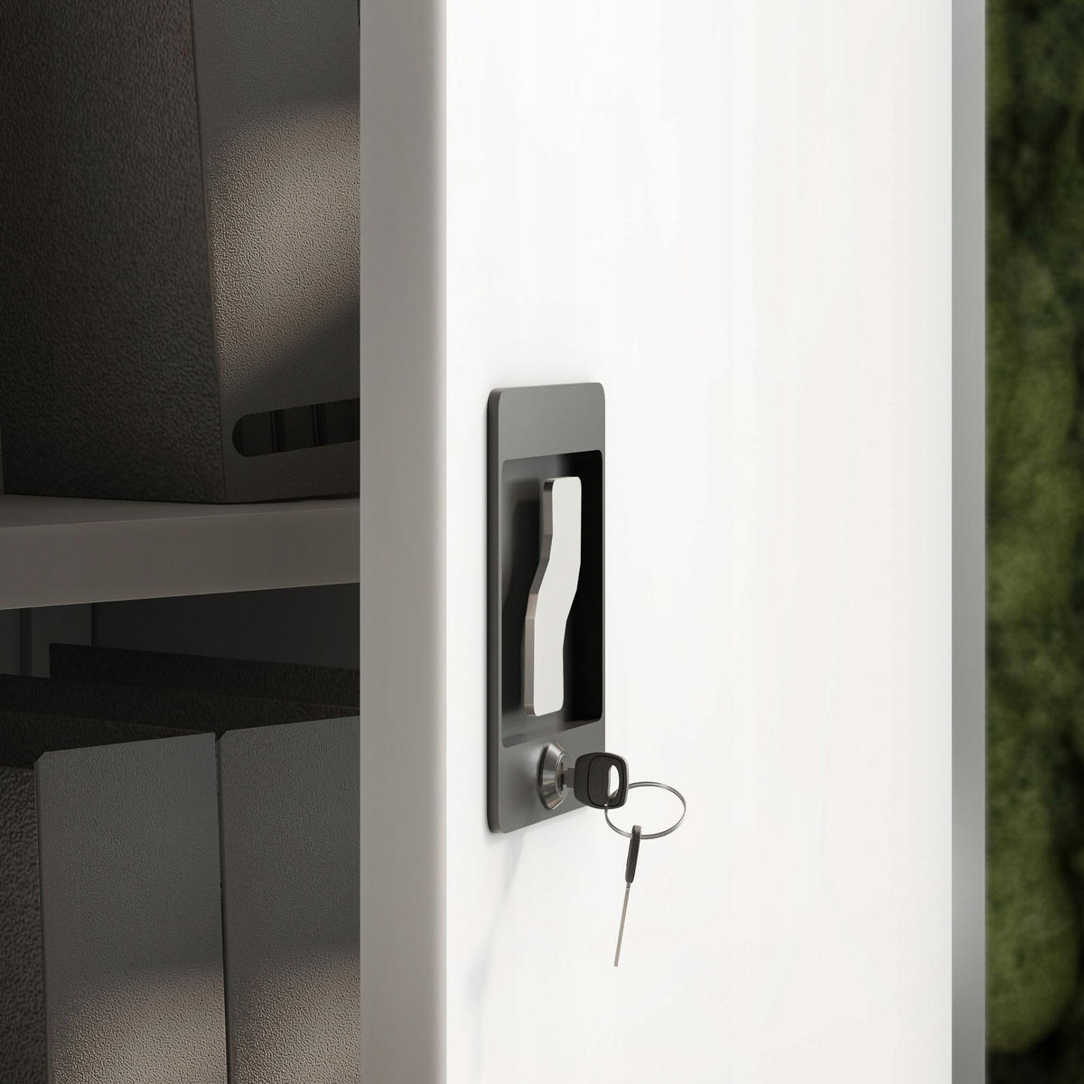 BÜROSCHRANK KEVIN - Anthrazit/Weiß, Metall (90/140/40cm) - Jan Nowak