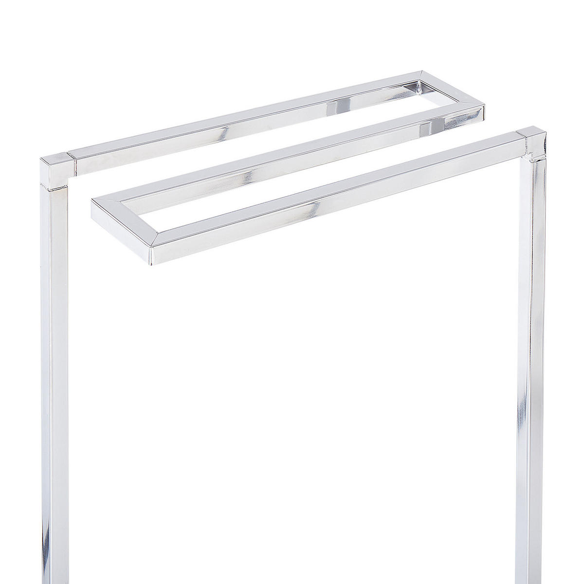 HANDTUCHSTÄNDER Stahl silber 42 x 83 cm Garcitas - Silberfarben, Metall (42/83/19cm) - Beliani