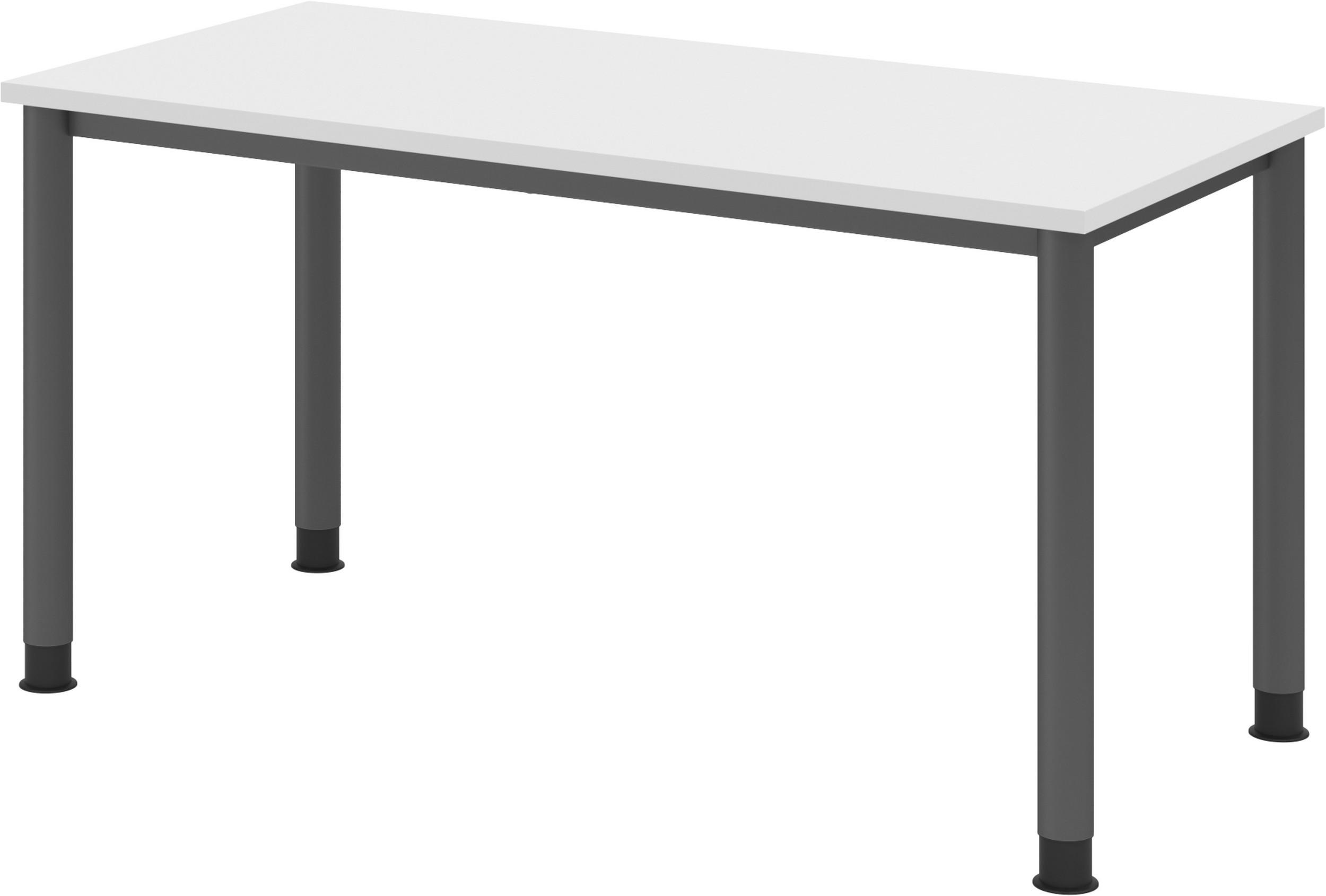 SCHREIBTISCH Serie-H (Mini) 67,2/140/74 cm in Weiß/Graphitfarben - Graphitfarben/Weiß, Holzwerkstoff (67.2/140/74cm) - bümö