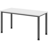 SCHREIBTISCH Serie-H (Mini) 67,2/140/74 cm in Weiß/Graphitfarben - Graphitfarben/Weiß, Holzwerkstoff (67.2/140/74cm) - bümö