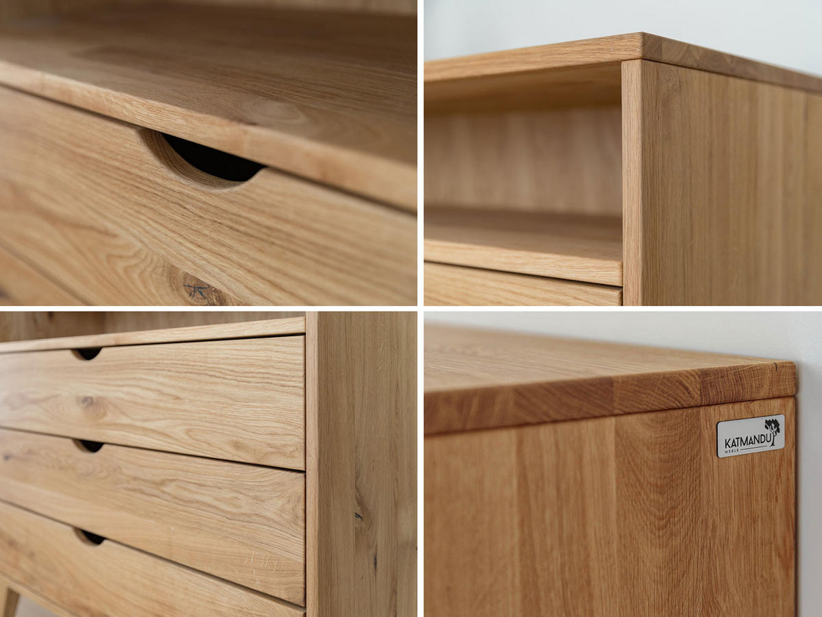 KOMMODE Simona Eiche Natur 110 / 40 / 90cm - Eichefarben, Holz (110/90/40cm) - Feldmann-Wohnen