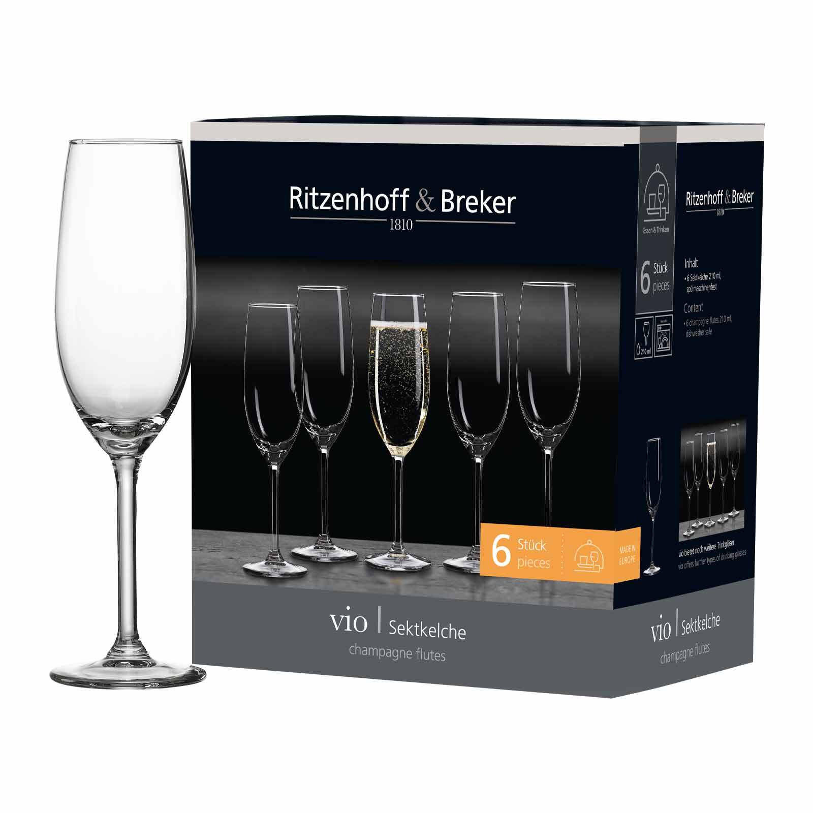 SEKTGLÄSER Vio transparent 210 ml 6er Set - Transparent, Glas (0.21L) - Ritzenhoff Breker