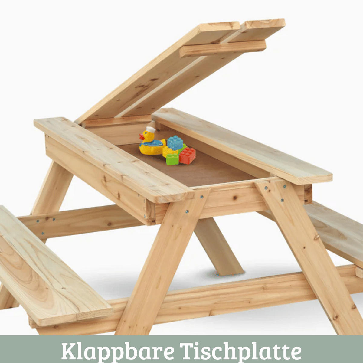 PICKNICKTISCH Kinder KLEIS 100cm Gartenbank - Braun, Holz - DELUKE