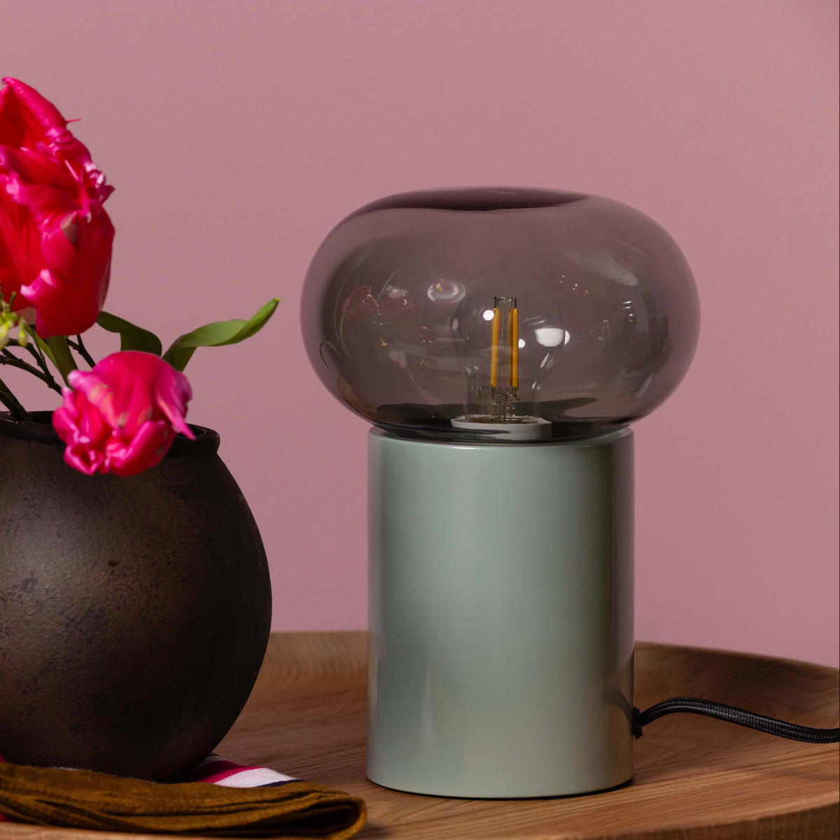 TISCHLEUCHTE Knut 99002/74 - Grün, Metall (15/15/21.9cm) - Brilliant