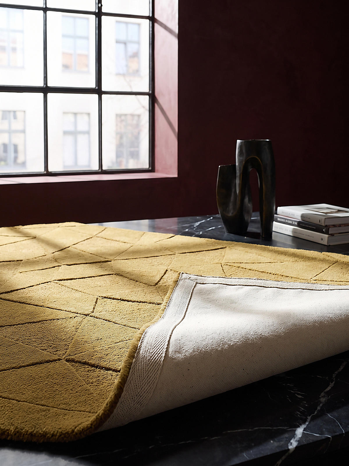 TEPPICH aus Wolle, handgetuftet, DEBEN, in Ocker, Splitterformen, 120 x 170 cm - Gelb, Textil (120/170cm) - KADIMA DESIGN