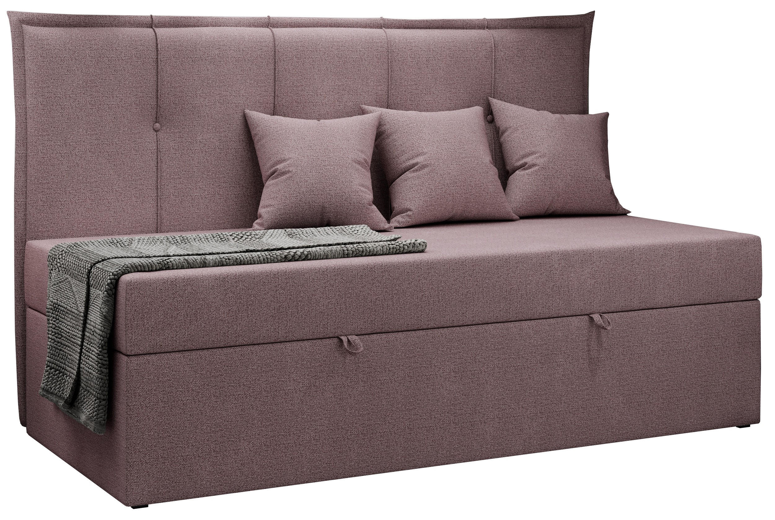 BOXBETT BANCO 90/200 Rosa Struktur - H3 - Rosa, Holz/Textil (90/200cm) - MKS