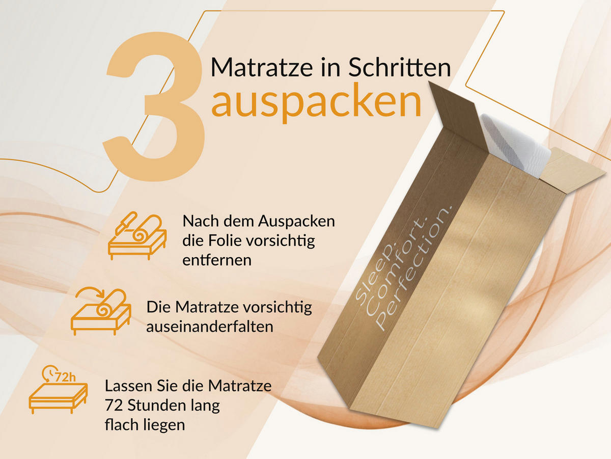 TASCHENMATRATZE RINALI - 140/200 - H3 - Sivo - Weiß, Textil (140/200cm) - MKS