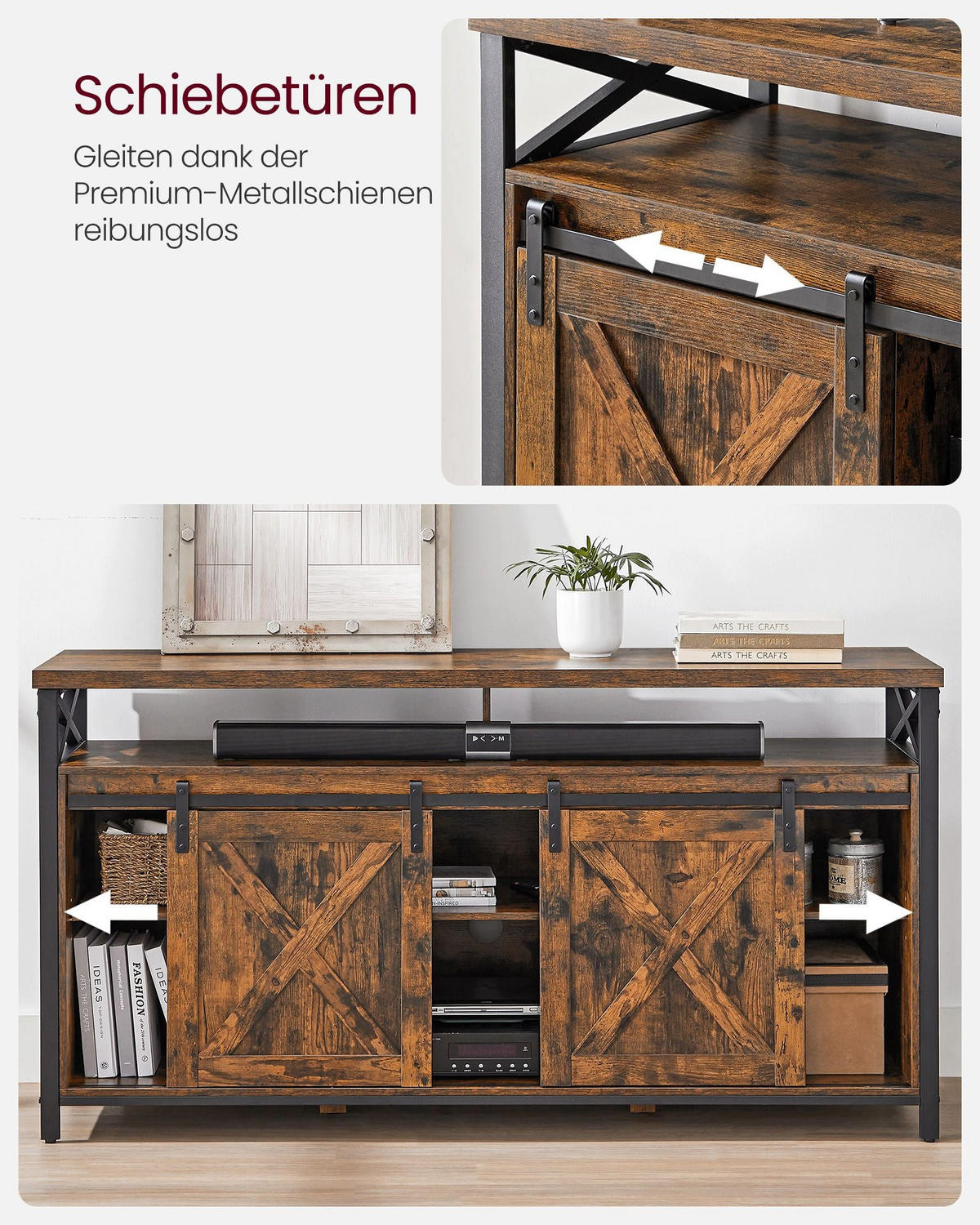 TV-SCHRANK N'DJAMENA - Braun, Holzwerkstoff (147/76/40cm) - Hansiro