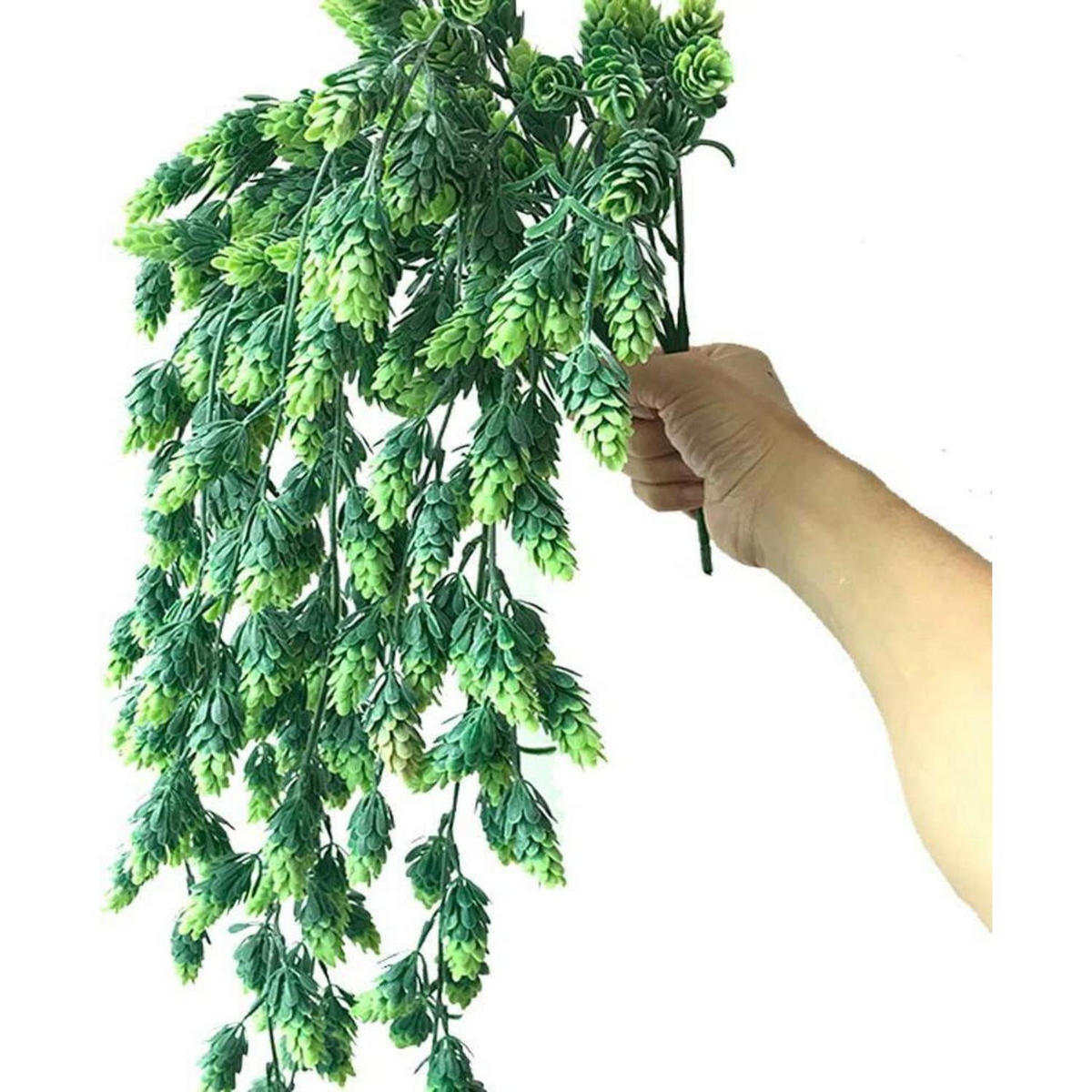 KÜNSTLICHE Hopfen Ranke 3-teiliges Set Mattgrün 80 cm - Grün, Kunststoff (40cm)