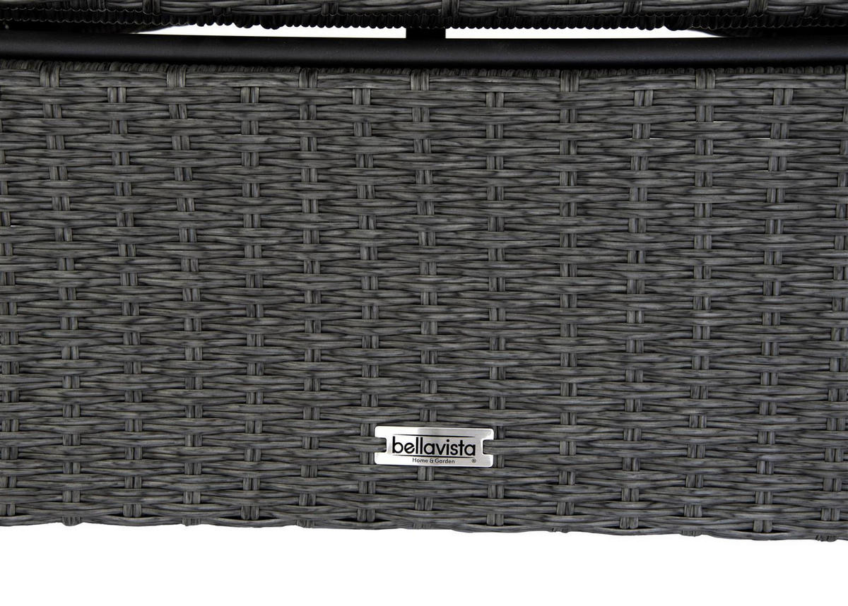 LOUNGE-SET Orlando Grau, Aluminium/Polyrattan, für 4 Personen, Tisch 130/80/68 cm - Grau, Naturmaterialien - bellavista - Home & Garden
