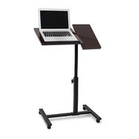 LAPTOPTISCH Schwarz höhenverstellbar mit Rollen - Dunkelbraun, Holzwerkstoff/Metall (40.5/60/95cm) - Relaxdays