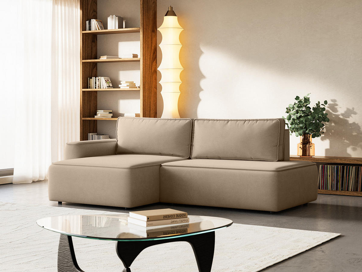 ECKSOFA Sarro mit Schlaffunktion, Beige - Beige, Textil (165/260cm) - Fedve