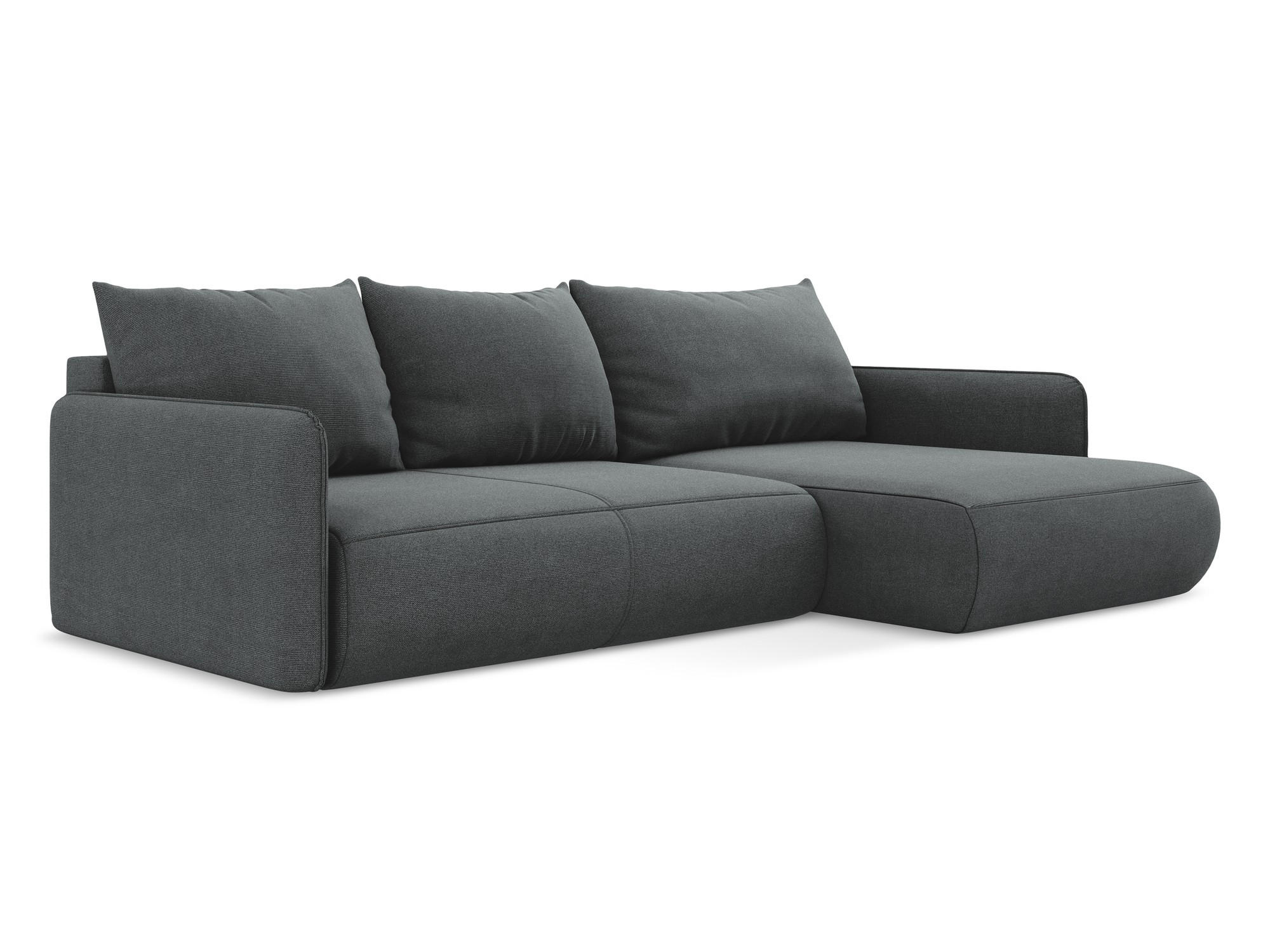 ECKSOFA mit Schlaffunktion Strukturstoff Stoff Grau - Schwarz/Grau, Kunststoff/Textil (240/148cm) - Makamii
