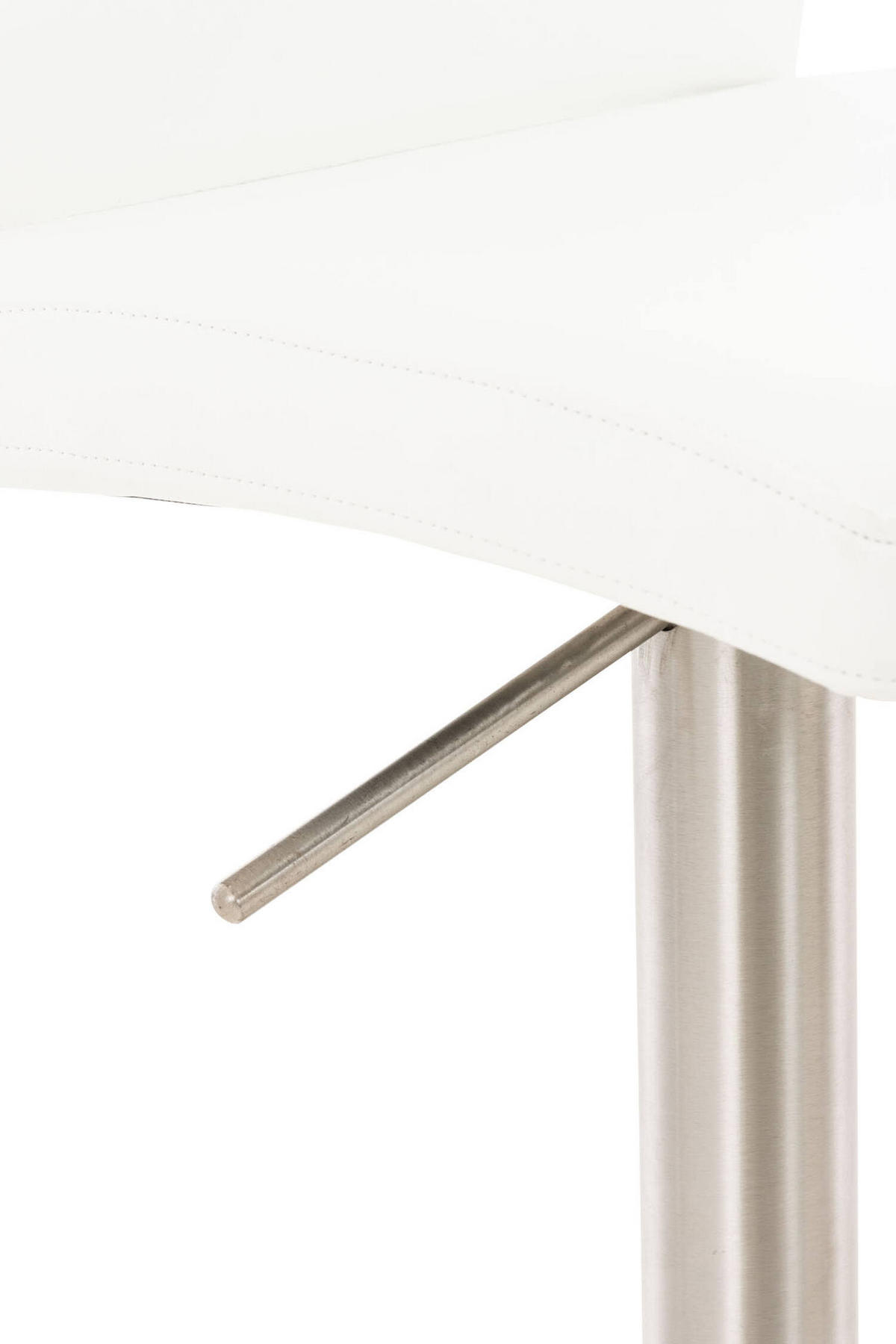 BARHOCKER Cathy, Gestell Edelstahl, Kunstleder Weiß - Chromfarben/Weiß, Kunststoff/Textil (40/100/49cm) - TPFLiving