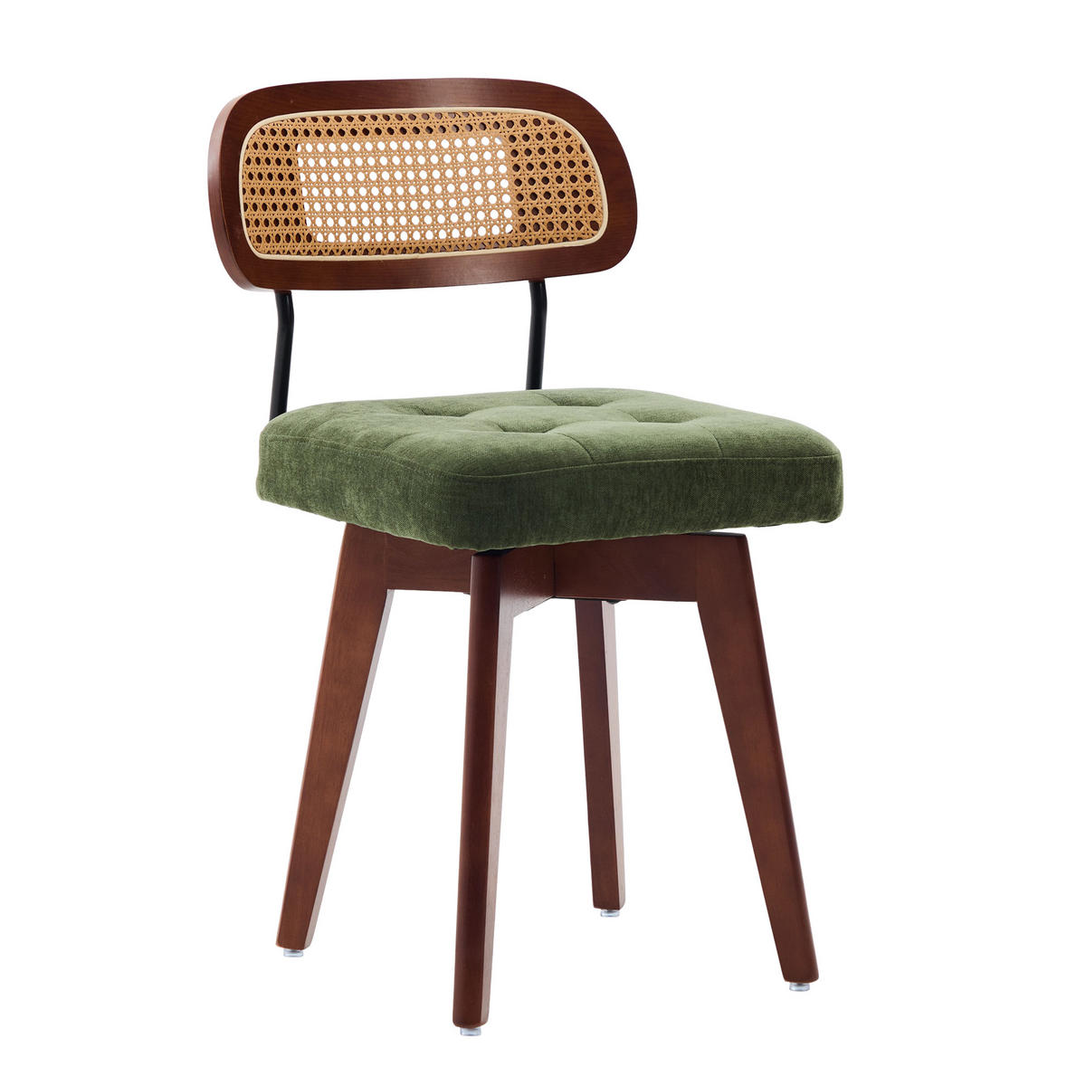 STUHL-SET 2 Stück Rattan 360° drehbar, DE-42279, Grün - Grün, Metall (50/77/43cm) - ComfortXL