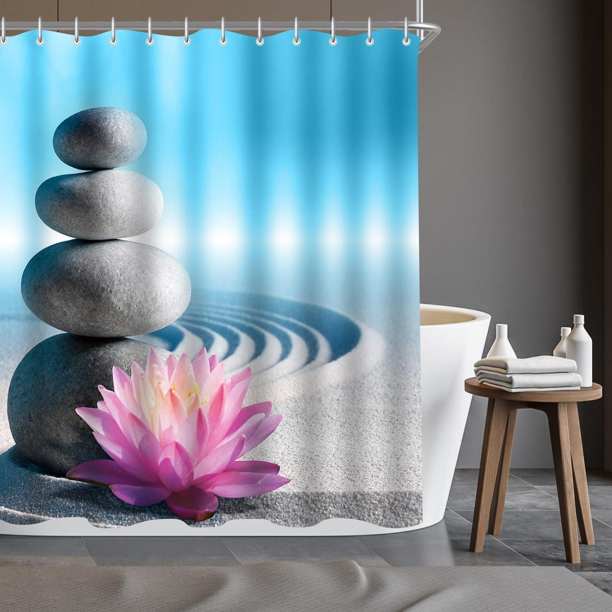 DUSCHVORHANG Kieswüste 240 x 200 cm - Multicolor, Textil (240/200cm)